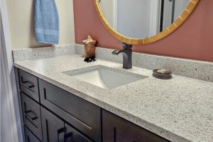 New vanity with mirror angled